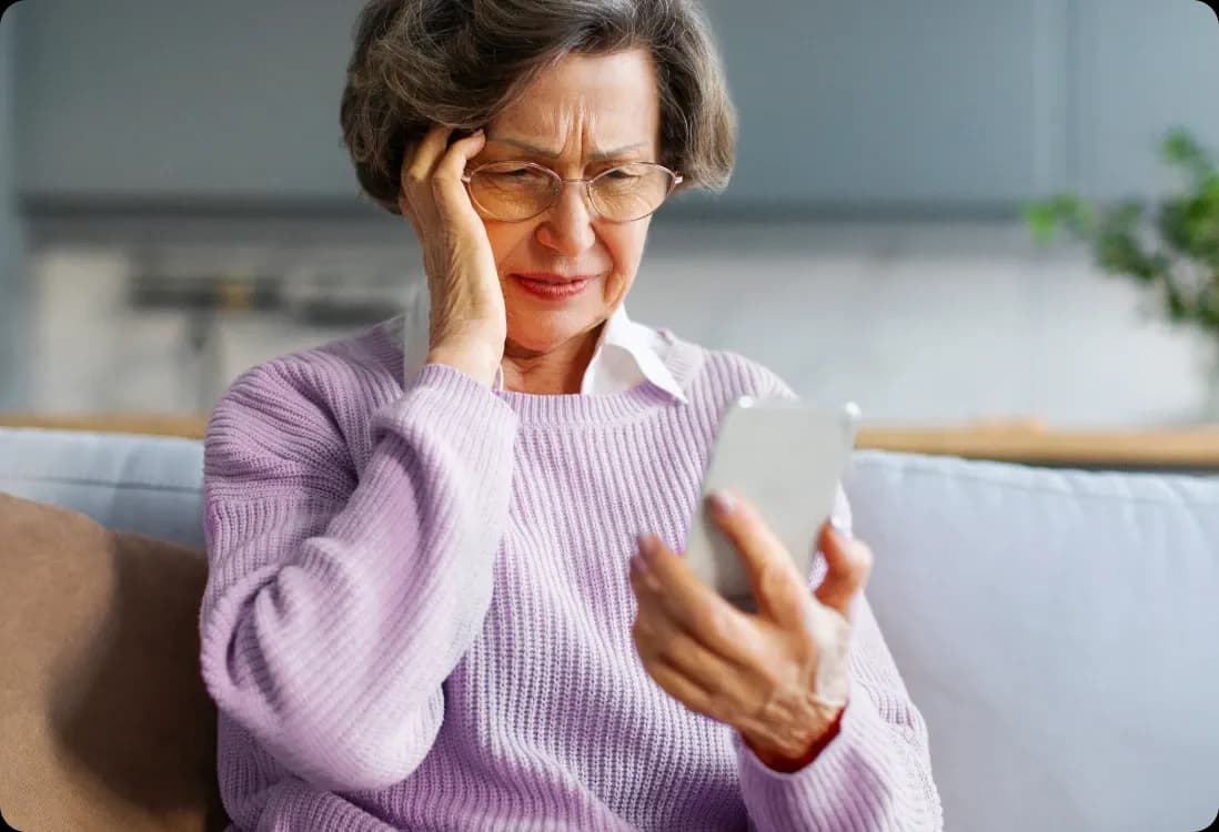 Woman looking at phone